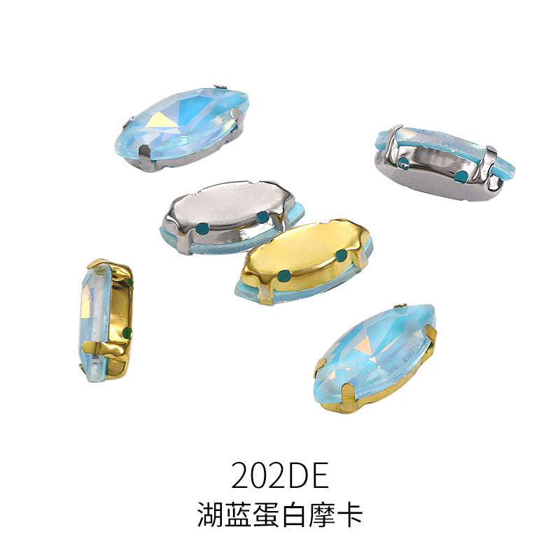 Xichuan horse's eye protein mocha claw drill with holes hand-sewn glass rhinestone DIY macaron clothing hat decoration