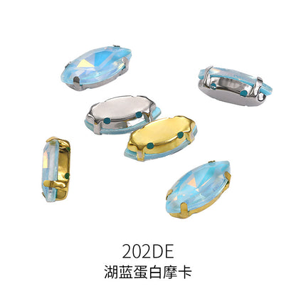 Xichuan horse's eye protein mocha claw drill with holes hand-sewn glass rhinestone DIY macaron clothing hat decoration