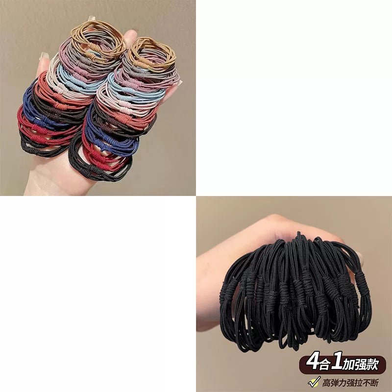 Black rubber band hair tie for women, high elasticity and durable rubber band hair tie, headpiece for high ponytail, small rubber band that won't damage hair