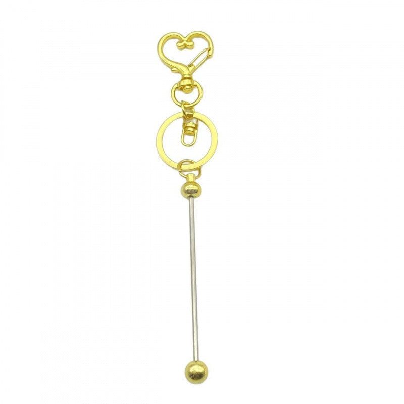 Creative DIY beaded keychain new color metal keychain electroplating gift bag hanging ornament spot wholesale