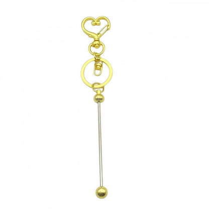 Creative DIY beaded keychain new color metal keychain electroplating gift bag hanging ornament spot wholesale