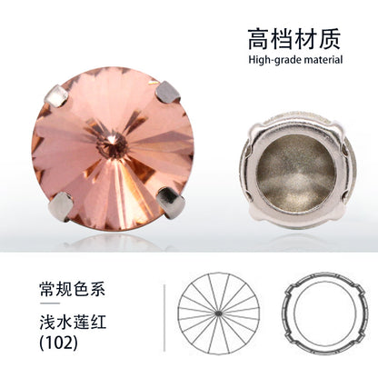 Factory direct sales satellite hollow claw drill glass special-shaped copper claw thickened hand-sewn garment accessories DIY accessories