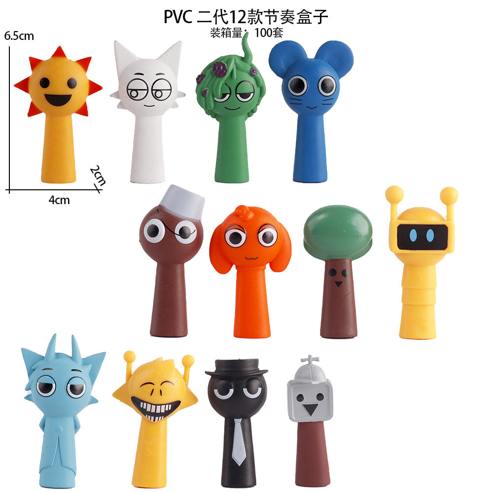 Cross-border hot selling rhythm box figure music game peripheral model doll ornament cake decoration ornament car mount