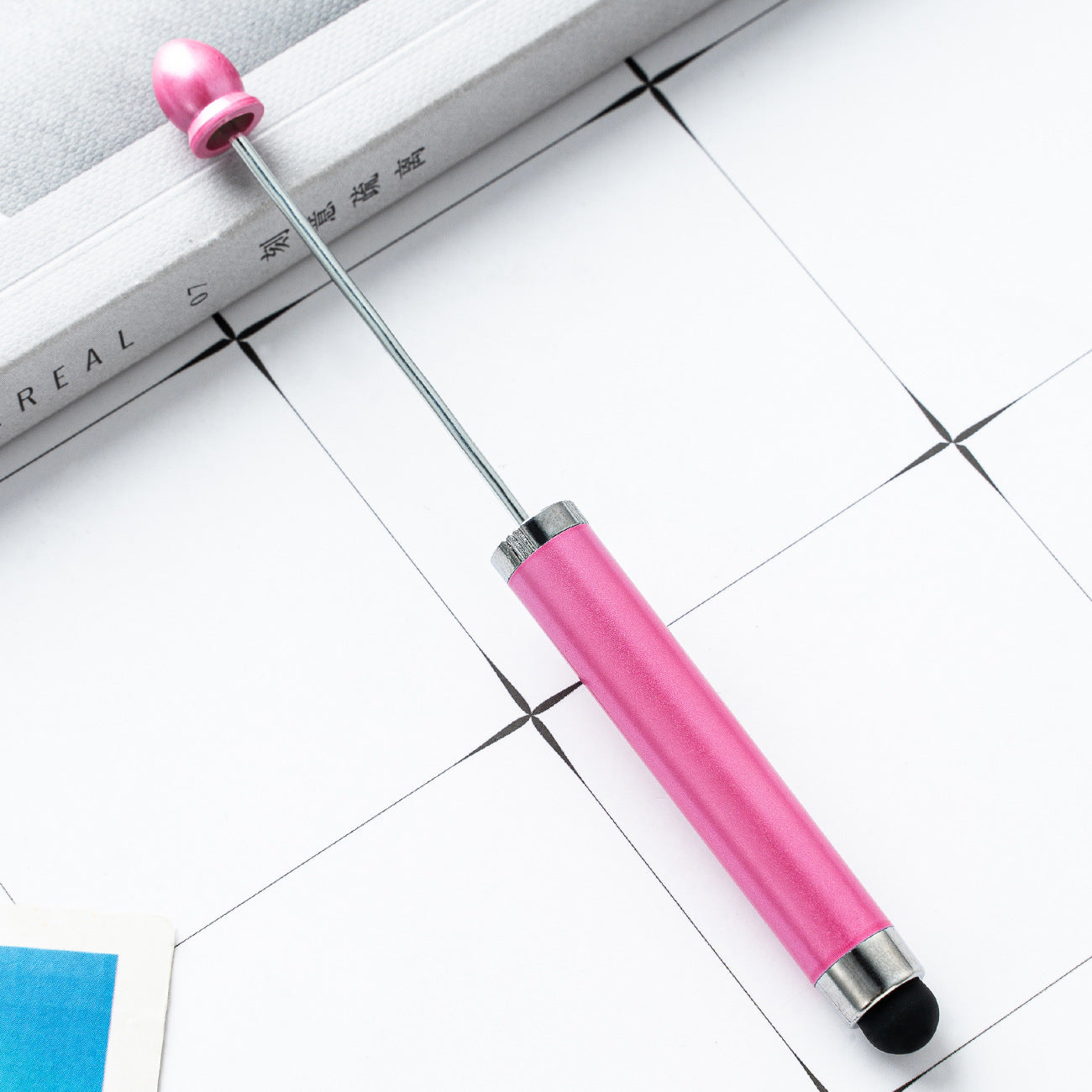 DIY touch screen ballpoint pen plastic beaded ballpoint pen wholesale multicolor cap ballpoint pen