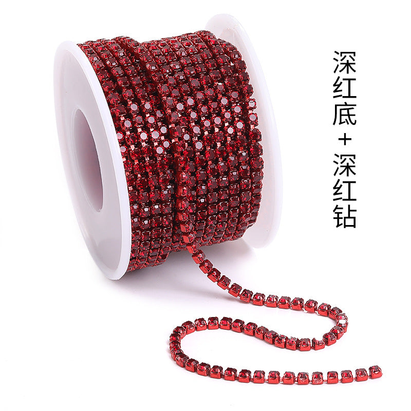 Cross-border explosive SS12 electrophoretic rhinestone claw chain, colorful diamond chain, intensive mobile phone case, luggage, clothing, accessories, diamond chain
