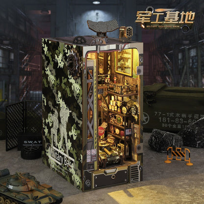 Jiite DIY Cottage JTSL-18A Military Industry Base Military Style Miniature Landscape Model Ornament Birthday Gift