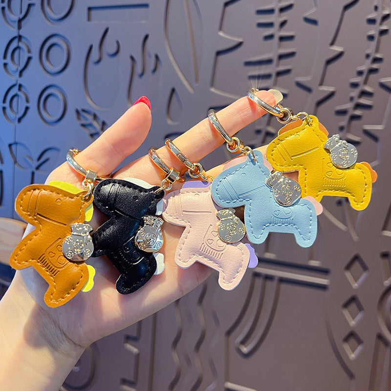 Creative PU leather immediately money car keychain pendant cute couple bag keychain pendant small gift