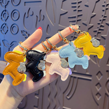 Creative PU leather immediately money car keychain pendant cute couple bag keychain pendant small gift