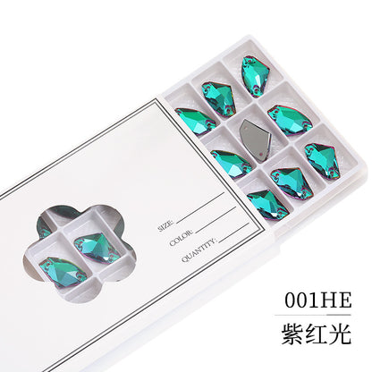 Axe Flat Buckle - Flat Bottom Special-Shaped Hand-Sewn Rhinestones Real Silver Plating Shoe Accessories Luggage Clothing