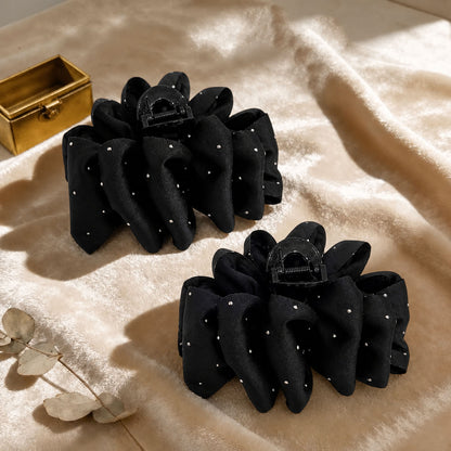 Black mesh bubble claw hair clip with a premium look like a 'full-scale starry star' hair clip, 2026 new style with little hair volume at the back of the head