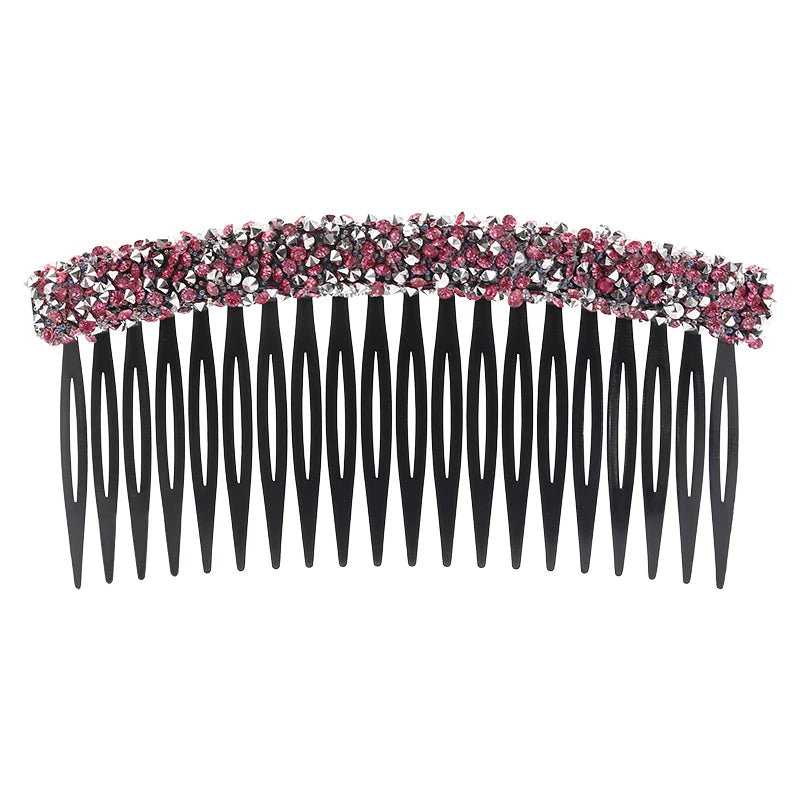 Premium glitter rhinestone hair comb, loose hair management tool, 2026 new toothbrush, bangs inverted comb, elegant hair clip, hair accessory