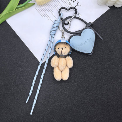 In the spring ins Korea helmet bear pendant suitable for Apple mobile phone pendant bag bag accessories girly heart cute