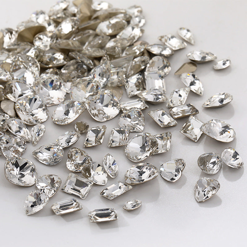 K9 white transparent rhinestones, multiple specifications of pointed bottom rhinestones, nail art rhinestones, luggage, activewear accessories, footwear, pointed sole rhinestones