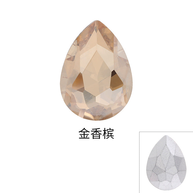 Drop Shape Diamond, Real Silver Plated Bottom Glass, Rhinestone Luggage, Hair Accessories, Accessories, Culet Drop Diamond