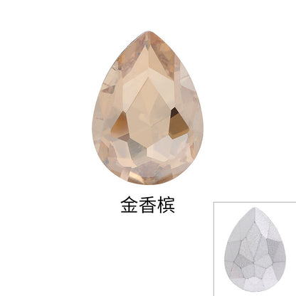 Drop Shape Diamond, Real Silver Plated Bottom Glass, Rhinestone Luggage, Hair Accessories, Accessories, Culet Drop Diamond