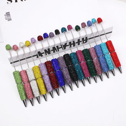 DIY solid color full diamond ballpoint pen exquisite heavy industry rhinestone cute ballpoint pen cross-border hot selling puzzle gift pen