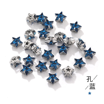 Best-selling 10mm five-pointed star stainless steel claw drill, ultra-glitter five-pointed star nail art clothing DIY accessory glass diamond