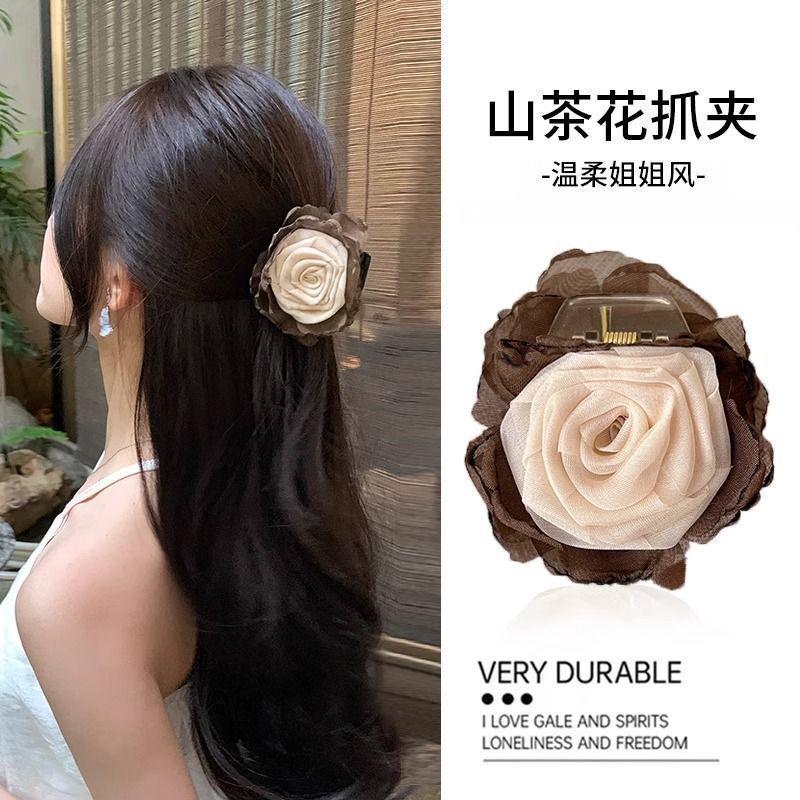 Flower hairpin female hottie photo headgear retro super fairy atmosphere blue beautiful new Chinese side clip hair accessories