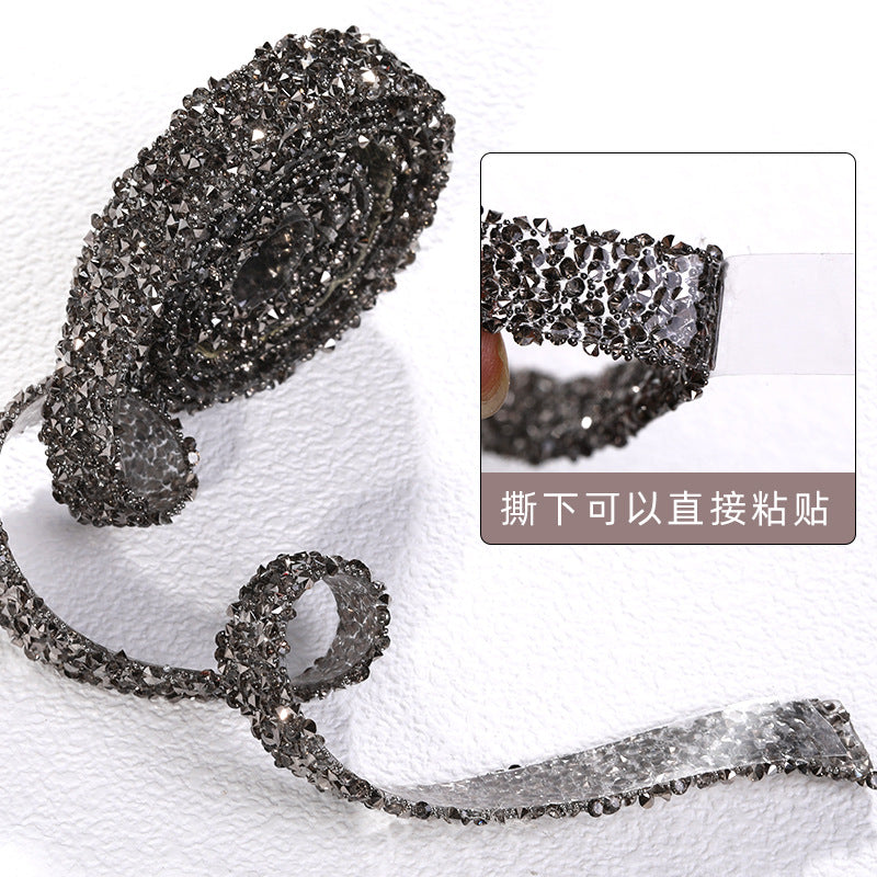 Resin drill belt tear off adhesive rhinestone strip clothing shoe bag drill hair dryer crystal drill handmade resin DIY accessories