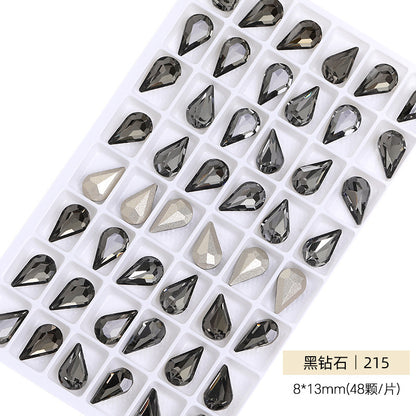 Cross-border source: Guazi pointed water drop, high-top diamond, special-shaped water rhinestone, DIY jewelry accessories, pointed bottom diamond, nail art sticker, diamond material
