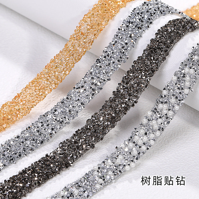 Resin drill belt tear off adhesive rhinestone strip clothing shoe bag drill hair dryer crystal drill handmade resin DIY accessories