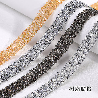Resin drill belt tear off adhesive rhinestone strip clothing shoe bag drill hair dryer crystal drill handmade resin DIY accessories