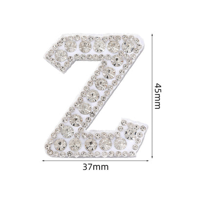 Full rhinestone letter diy clothing accessories white rhinestone hot rhinestone patch hot patch patch english 26 english letters