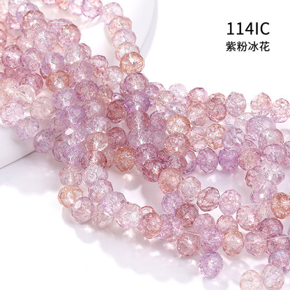Multicolor Ice Flower Faceted Crystal Glass Beads - Wheel Scatter Bead Bracelet Necklace Accessories