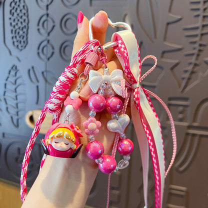 Creative DIY Cute Grain Fruit Bracelet Keychain Pendant Female Cute Couple Car Keychain Bag Trinkets