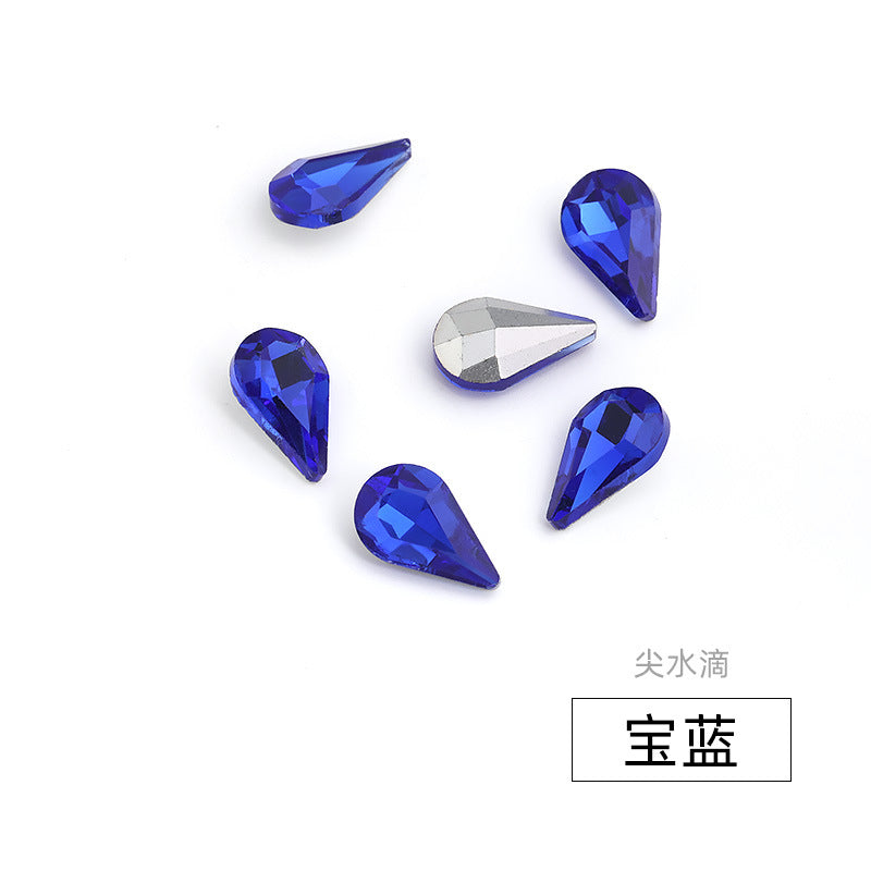 Long Drop Teardrop Diamond Rhinestones - Silver Crystal Luggage Jewelry Nail Art Clothing Hair Accessories