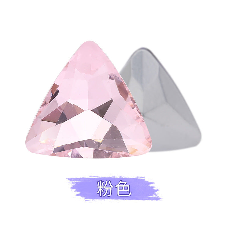 Pointed bottom triangular diamond, irregular rhinestone phone case, diamond attachment, diamond apparel, clothing, shoes, bags, crystal jewelry, accessories, pointed bottom triangular diamond