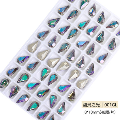 Cross-border source: Guazi pointed water drop, high-top diamond, special-shaped water rhinestone, DIY jewelry accessories, pointed bottom diamond, nail art sticker, diamond material