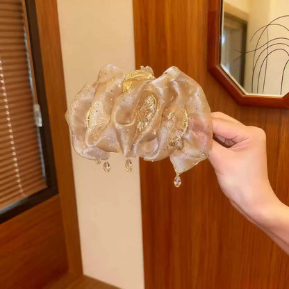 High-end pleated cloud bubble clip for women, 2026 new style back of head updo, hair clip flower Chinese-style hair accessory