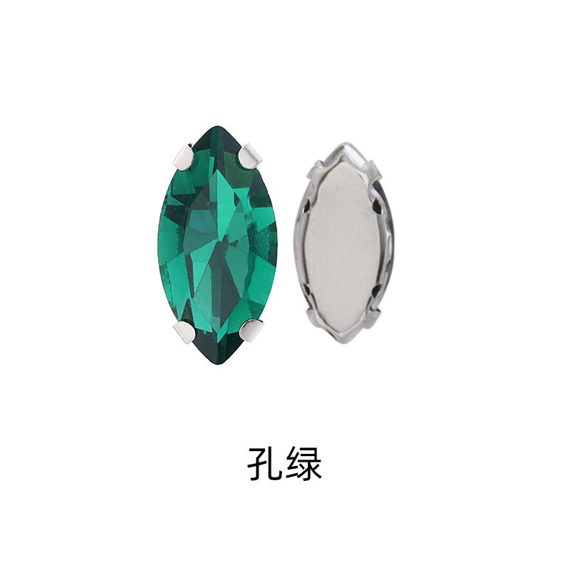 Navette Crystal Square Claw Rhinestones - Thickened Bottom Hand-Sewn Shoes Luggage Clothing Accessories