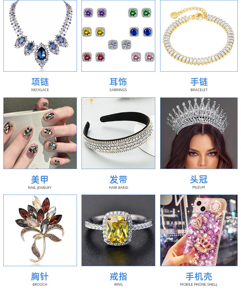 Teardrop Pointed Bottom Claw Rhinestones - White K Crystal Wedding Dress DIY Hand-Stitched Accessories