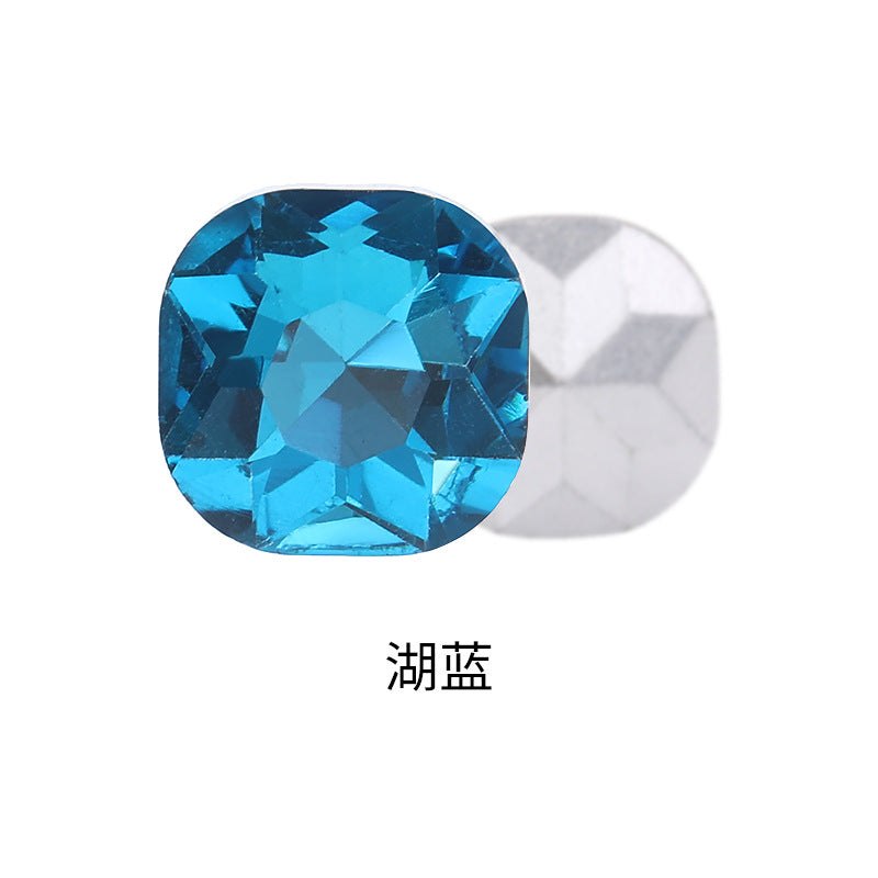 Fat square pointed sole special-shaped diamond earrings, nail art diamond accessories, shoes, bags, clothing, crystal accessories, pointed sole fat square diamonds