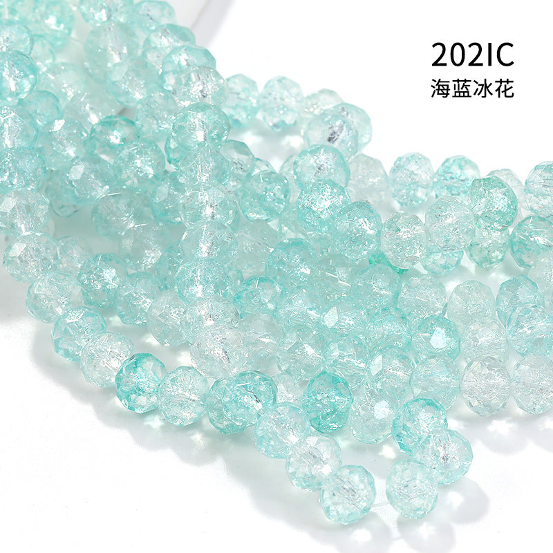 Multicolor Ice Flower Faceted Crystal Glass Beads - Wheel Scatter Bead Bracelet Necklace Accessories