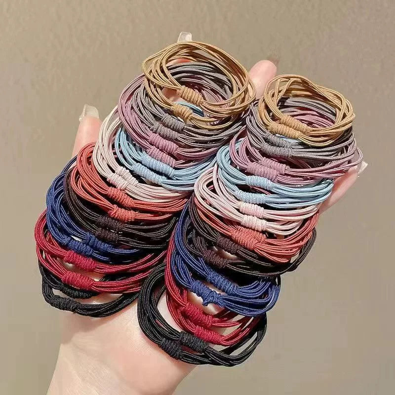 Black rubber band hair tie for women, high elasticity and durable rubber band hair tie, headpiece for high ponytail, small rubber band that won't damage hair