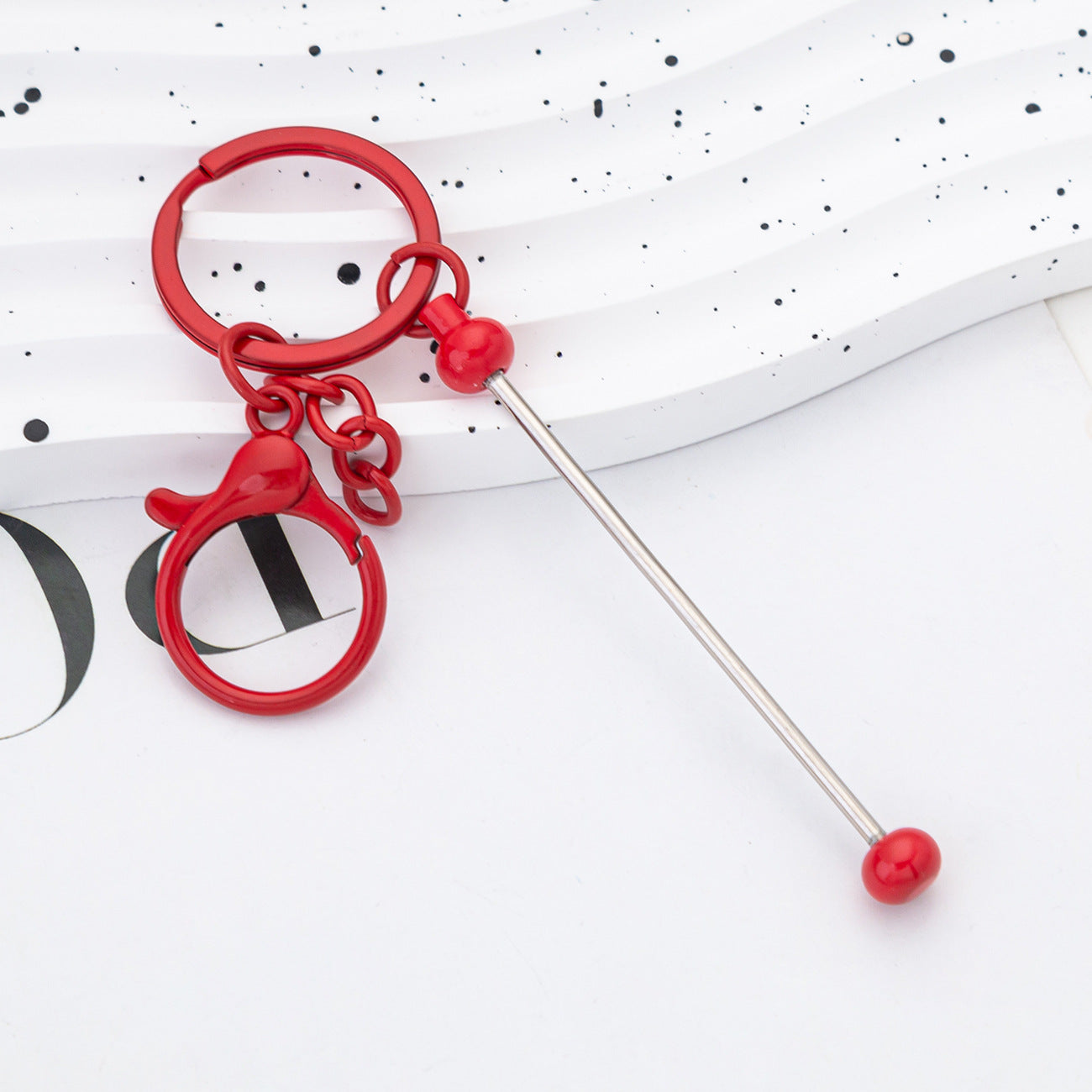 DIY Beaded Keychain - Wholesale Small Gift Pendant Metal Gradient Colored Keychain