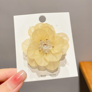 Flower hairpin female hottie photo headgear retro super fairy atmosphere blue beautiful new Chinese side clip hair accessories