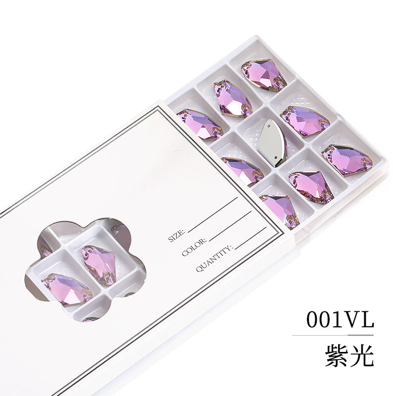 Axe Flat Buckle - Flat Bottom Special-Shaped Hand-Sewn Rhinestones Real Silver Plating Shoe Accessories Luggage Clothing