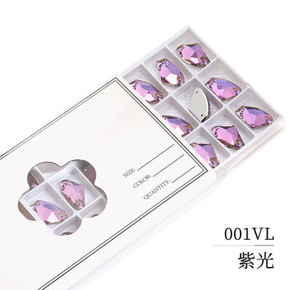 Axe Flat Buckle - Flat Bottom Special-Shaped Hand-Sewn Rhinestones Real Silver Plating Shoe Accessories Luggage Clothing