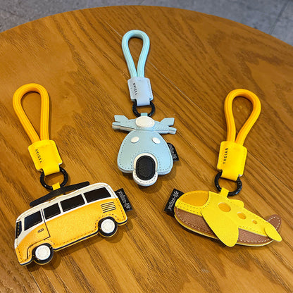 Creative PU Leather Transportation Keychain Pendant Cute Couple Bag Keychain Pendant Small Gift Wholesale