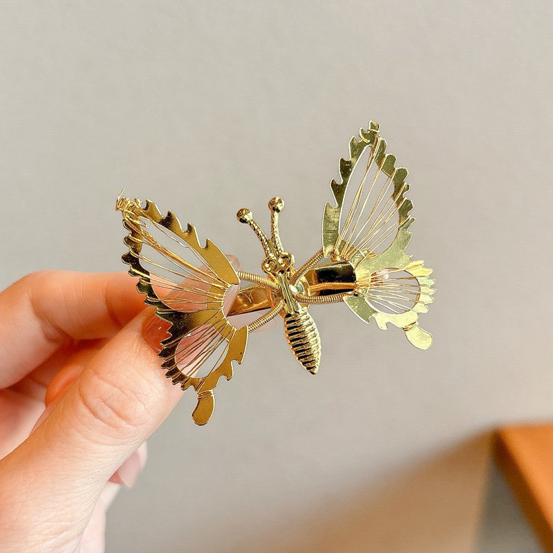 Flower hairpin female hottie photo headgear retro super fairy atmosphere blue beautiful new Chinese side clip hair accessories