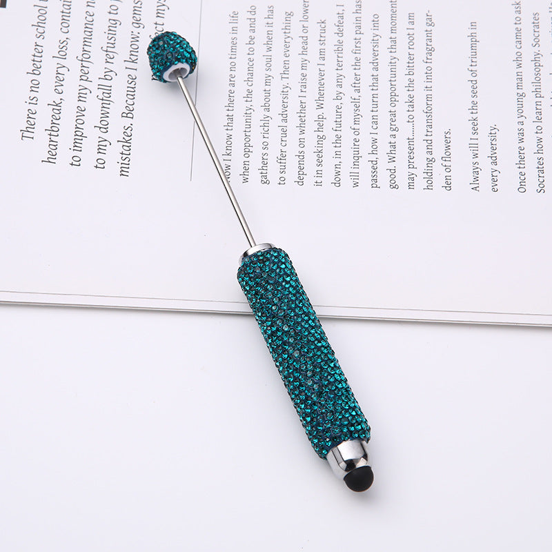 Source wholesale DIY touch screen full diamond ballpoint pen AB dazzling faience clay diamond ballpoint pen cross-border hot selling handmade gifts