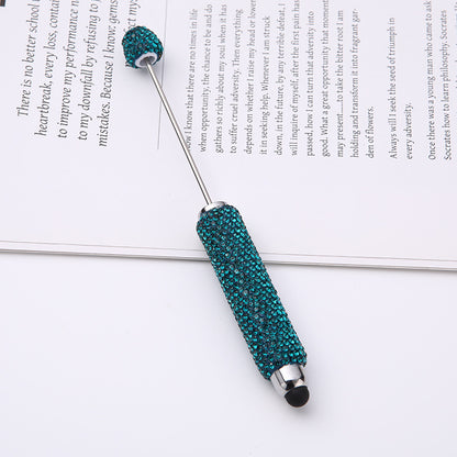 Source wholesale DIY touch screen full diamond ballpoint pen AB dazzling faience clay diamond ballpoint pen cross-border hot selling handmade gifts