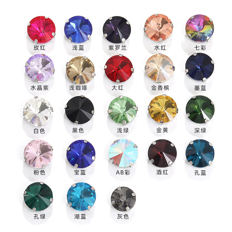 Rivoli Crystal Square Claw Rhinestones - Hand-Sewn Shoe Luggage Clothing Accessories