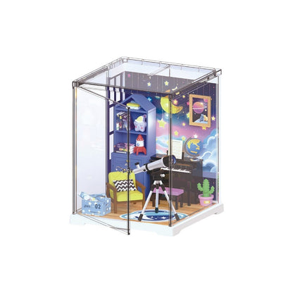 Kids handmade DIY cabin assembly miniature scene coffee house model toy mini three-dimensional puzzle small gift