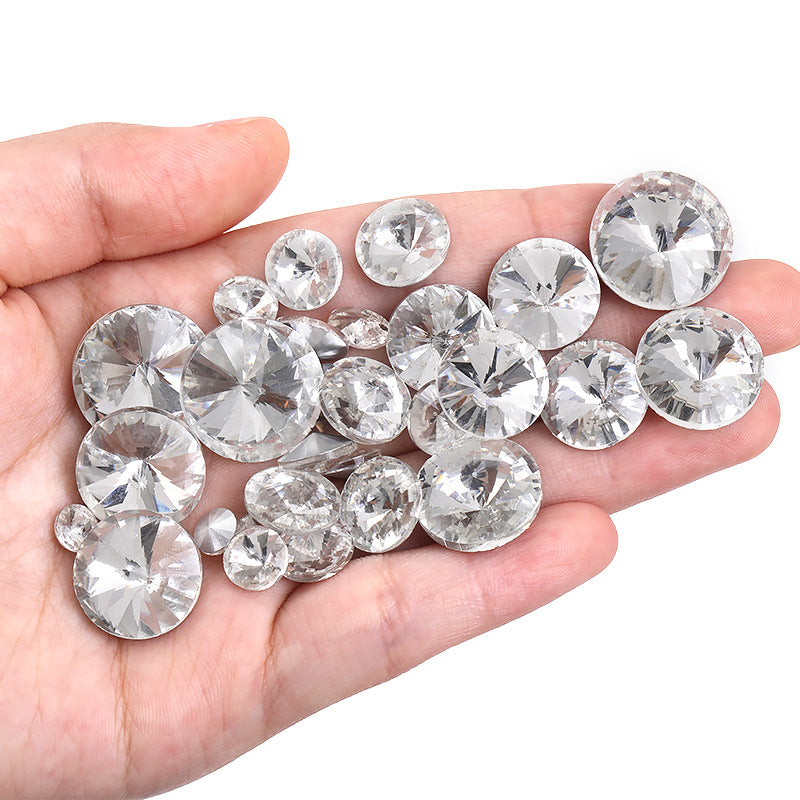 White satellite rhinestone pointed sole irregular diamond phone case, shiny rhinestones, shoes, bags, clothes, hat accessories, nail nail diamond pointed bottom satellite rhinestone
