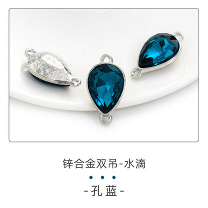 Direct supply of waterdrop double pendants, zinc alloy pendants, earrings, bracelets, jewelry accessories, high-value waterdrop double pendants